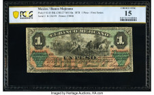 Mexico Banco Mejicano 1 Peso 1878 Pick S145 M110a PCGS Banknote Choice Fine 15. A minor pencil annotation is noted on this example. 

HID09801242017

...