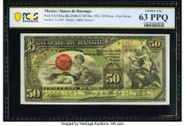 Mexico Banco de Durango 50 Pesos 2.1914 Pick S276Aa M336a PCGS Banknote Choice UNC 63 PPQ. 

HID09801242017

© 2022 Heritage Auctions | All Rights Res...