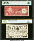 Netherlands Antilles Bank van de Nederlandse Antillen 500 Gulden 2.1.1962 Pick 7s Specimen PMG Choice Very Fine 35; Paraguay Tesoro Nacional 1 Real ND...