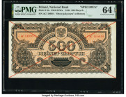 Poland Polish National Bank 500 Zlotych 1944 Pick 118s Specimen PMG Choice Uncirculated 64 EPQ. 

HID09801242017

© 2022 Heritage Auctions | All Right...