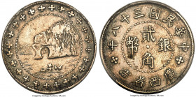 Kwangsi. Republic "Mount Xiangbi" 20 Cents Year 38 (1949) XF Details (Cleaned) PCGS, Kweilin mint, KM-Y416, L&M-176, Kann-755, WS-0993, Wenchao-1057 (...