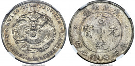 Kwangtung. Hsüan-t'ung Dollar ND (1909-1911) MS61 NGC, Kwangtung mint, KM-Y206, L&M-138, Kann-31. Watery resplendence abounds this decidedly Mint Stat...