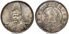 Republic Yuan Shih-kai "Plumed Hat" Dollar ND (1914) MS65+ PCGS, Tientsin mint, KM-Y322, L&M-858, Kann-642, Chang-CH214, WS-0094. A top tier represent...