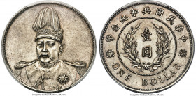 Republic Yuan Shih-kai "Plumed Hat" Dollar ND (1914) AU Details (Spot Removed) PCGS, Tientsin mint, KM-Y322, L&M-858, Kann-642, Chang-CH214, WS-0094. ...