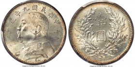 Republic Yuan Shih-kai Dollar Year 9 (1920) MS65 PCGS, KM-Y329.6, L&M-77, Kann-666, WS-0181-1. Fine hair variety, with Nien not connected. Phenomenall...
