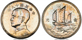 Republic Sun Yat-sen silver Specimen British Pattern "Junk" Dollar Year 18 (1929) SP63 PCGS, Hangchow mint, KM-Pn99, L&M-94, Kann-615, Shih-D3-11, Cha...