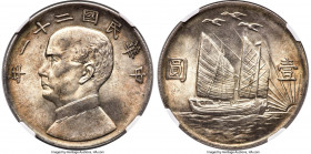 Republic Sun Yat-sen "Birds Over Junk" Dollar Year 21 (1932) MS62 NGC, KM-Y344, L&M-108, Kann-622, Chang-CH204, WS-0144. An instantly recognizable iss...