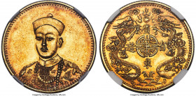Kuang-hsü gold Fantasy 10 Dollars ND MS62 NGC, KM-X165, cf. Kann-B92 (5 Dollar size), WS-1349-9 (1/2 Dollar size, in silver), Wenchao-1196, cf. SHI-67...