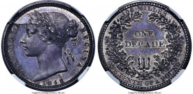 Victoria silver Proof Pattern Decade (Florin) 1848 PR64 NGC, KM-Unl., ESC-2940 (prev. ESC-908; R2). Exceedingly scarce and seemingly overshadowed by t...