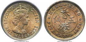 British Colony. Elizabeth II 5 Cents 1964-H MS65 PCGS, Heaton mint, KM29.1, Sweeny-Unl., Mars-C16. A date never released for circulation and the key t...