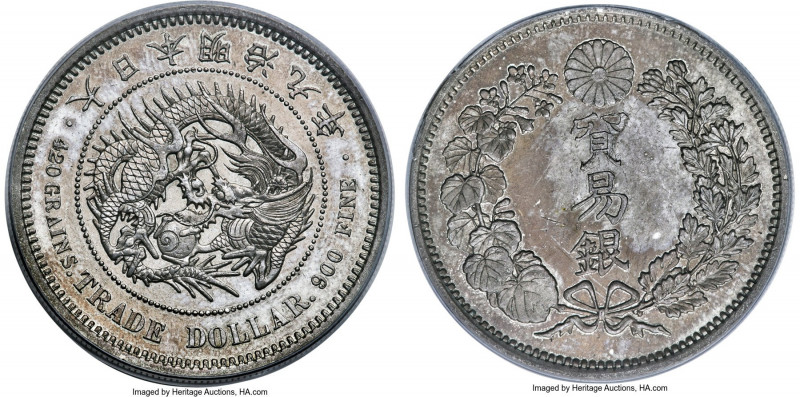 Meiji Trade Dollar Year 9 (1876) MS63 PCGS, Osaka mint, KM-Y14, JNDA 01-12, JC-0...