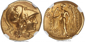 MACEDONIAN KINGDOM. Alexander III the Great (336-323 BC). AV stater (19mm, 8.50 gm, 8h). NGC Choice XF 5/5 - 3/5, Fine Style. Posthumous issue of Baby...