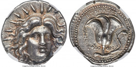 CARIAN ISLANDS. Rhodes. Ca. 230-205 BC. AR tetradrachm (26mm, 13.51 gm, 12h). NGC AU 5/5 - 4/5. Ca. mid-late 220s BC, Eucrates, magistrate. Radiate he...