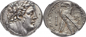PHOENICIA. Tyre. Ca. 126/5 BC-AD 67/8. AR shekel (28mm, 14.28 gm, 12h). NGC AU S 5/5 - 4/5. Dated Civic Year 10 (117/6 BC). Laureate head of Melqart r...