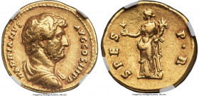 Hadrian (AD 117-138). AV aureus (20mm, 7.15 gm, 5h). NGC Choice VF 5/5 - 3/5, Fine Style, edge marks. Rome, ca. AD 137-July AD 138. HADRIANVS-AVG COS ...