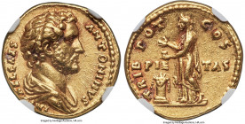 Antoninus Pius, as Caesar (AD 138-161). AV aureus (18mm, 6.91 gm, 6h). NGC Choice XF 5/5 - 4/5, Fine Style. Rome, 28 February-11 July AD 138. IMP T AE...