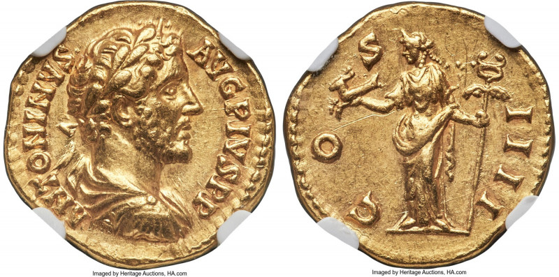 Antoninus Pius, as Augustus (AD 138-161). AV aureus (19mm, 7.16 gm, 6h). NGC AU ...