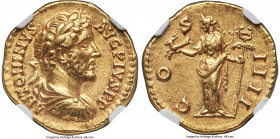 Antoninus Pius, as Augustus (AD 138-161). AV aureus (19mm, 7.16 gm, 6h). NGC AU 5/5 - 2/5, scratches. Rome, AD 145-161. ANTONINVS-AVG PIVS P P, laurea...