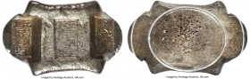 Qing Dynasty. Yunnan Sanchuo Jieding ("Three-Stamp Remittance") "Packsaddle" Sycee of 5 Taels ND (19th-20th Century) Certified AU58 by Gong Bo Grading...