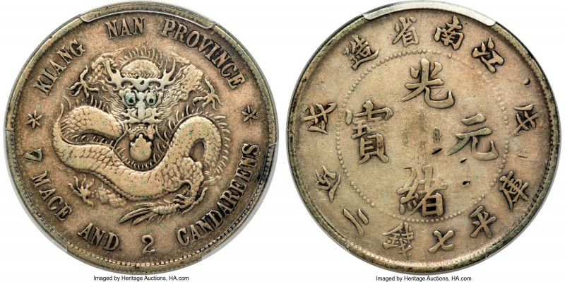 Kiangnan. Kuang-hsü Dollar CD 1898 VF Details (Chop Mark) PCGS, Nanking mint, KM...