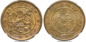 Szechuan. Kuang-hsü 20 Cash ND (1903-1905) MS63 NGC, KM-Y227. Variety with inverted V for A in "Cash". A typically crude issue, providing deeply struc...