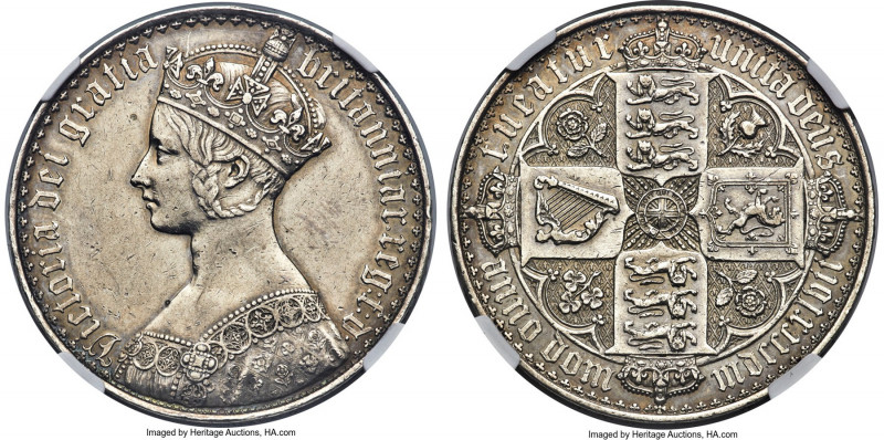 Victoria Proof "Gothic" Crown 1847 PR53 NGC, KM744, S-3883. UN DECIMO edge. A hi...