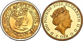 Elizabeth II gold Proof "King Henry VII" 100 Pounds (1 oz) 2022 PR70 Ultra Cameo NGC, KM-Unl., S-Unl. Graded Presentation Mintage: 500. British Monarc...