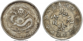 Kiangnan. Kuang-hsü Dollar CD 1901 VF Details (Environmental Damage) PCGS, Nanking mint, KM-Y145a.6, L&M-244. Bold HAH, tail on sheng variety. Showing...