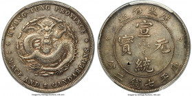 Kwangtung. Hsüan-t'ung Dollar ND (1909-1911) XF Details (Chop Mark) PCGS, Kwangtung mint, KM-Y206, L&M-138. An appreciable provincial dragon Dollar wi...