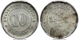 Kwangtung. Republic 10 Cents Year 3 (1914) MS62 PCGS, KM-Y422, L&M-146. A practically choice presentation of this plentiful type in lower grades. 

...