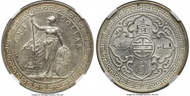 Edward VII Trade Dollar 1902-B AU58 NGC, Bombay mint, KM-T5, Prid-13. By nearly all appearances virtually Mint State, bound by a light dispersion of f...