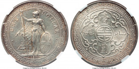 Edward VII Trade Dollar 1910/00-B UNC Details (Rim Damage) NGC, Bombay mint, KM-T5, Prid-20. A popular overdate, showing brilliant lustrous surfaces, ...