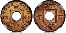 British Colony. Victoria Mil 1866 MS65 Red PCGS, KM3. A wholly enchanting specimen bestowed the coveted "Red" designation, enhanced by booming cartwhe...