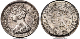 British Colony. Victoria 10 Cents 1882-H MS62 PCGS, Heaton mint, KM6.3, Prid-72, Mars-C18. A notably steely representative of this type boasting Victo...