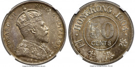 British Colony. Edward VII 50 Cents 1904 MS61 NGC, KM15, Prid-14. A relatively low-mintage issue and certainly commendable when located in any Mint St...
