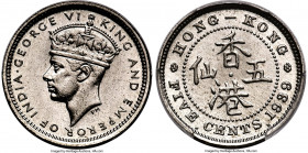 British Colony. George VI Specimen 5 Cents 1939-KN SP65 PCGS, Kings Norton mint, KM22, Prid-160. A captivating Specimen striking laden with die polish...