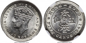 British Colony. George VI 5 Cents 1941-KN AU Details (Obverse Scratched) NGC, Kings Norton mint, KM22. A key-piece of the series, showing radiating lu...