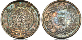 Meiji Yen Year 41 (1908) AU Details (Repaired) PCGS, KM-YA25.3, JNDA 01-10A. A low-mintage issue and the second-to-last issued during the Meiji era. ...