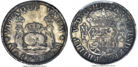 Philip V 4 Reales 1737 Mo-MF XF40 PCGS, Mexico City mint, KM94, Cal-1118. A moderately handled piece of this elusive issue, showing even wear and a go...