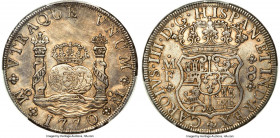 Charles III 8 Reales 1770 Mo-MF AU Details (Cleaned) PCGS, Mexico City mint, KM105, Cal-1099. Displaying a light dove tone to the fully-defined motifs...