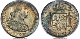 Charles IV 8 Reales 1807 Mo-TH AU58+ PCGS, Mexico City mint, KM109, Cal-986. An eye-catching piece, exhibiting virtually uncirculated surfaces with se...