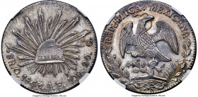 Republic 8 Reales 1863 O-AE MS62 NGC, Oaxaca mint, KM377.11, DP-Oa12. Showing a lovely patina to the sharp and lustrous surfaces. 

HID09801242017
...