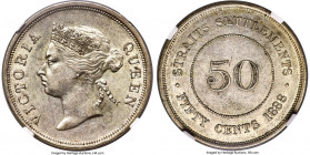 British Colony. Victoria 50 Cents 1888 AU55 NGC, KM13, Prid-15. A relatively low-mintage issue located borderline uncirculated in both appeal and appe...