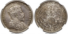 British Colony. Edward VII Dollar 1904-B MS61 NGC, Bombay mint, KM25, Prid-4. A firm strike yields a nearly full expression of the devices throughout ...