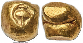 Rama IV gold "Bullet" 1/8 Baht ND (1851) AU, KM-C154, LeMay-pg. 87. 6mm. 2.05gm. A well-centered and finely impressed example of this small gold denom...