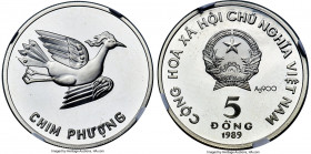 Socialist Republic silver Proof 5 Dong 1989-(l) PR68 Ultra Cameo NGC, St. Petersburg mint, KM36a. 

HID09801242017

© 2022 Heritage Auctions | All...