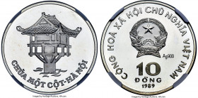 Socialist Republic silver Proof 10 Dong 1989-(l) PR67 Ultra Cameo NGC, St. Petersburg mint, KM38a. A relatively scarce issue seldom seen crossing the ...
