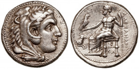 Alexander III 'the Great' (336-323 BCE)
AR Tetradrachm
17,22 g / 25 mm
~330-320 BCE, Lifetime or early posthumous issue of Damascus.
Head of Herac...