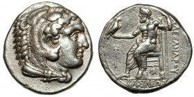 Alexander III 'the Great' (336-323 BCE)
AR Tetradrachm
17,14 g, 26 mm
Arados. Struck under Menes or Laomedon, ~ 324/3-320
Head of Herakles right, ...