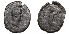 Britannicus (41-55)
AE
3,62 g / 18 mm
AEOLIS, Aegae. Chaleos, magistrate. Struck ~ 43-48 CE.
Bare head right / Zeus standing left, holding eagle a...